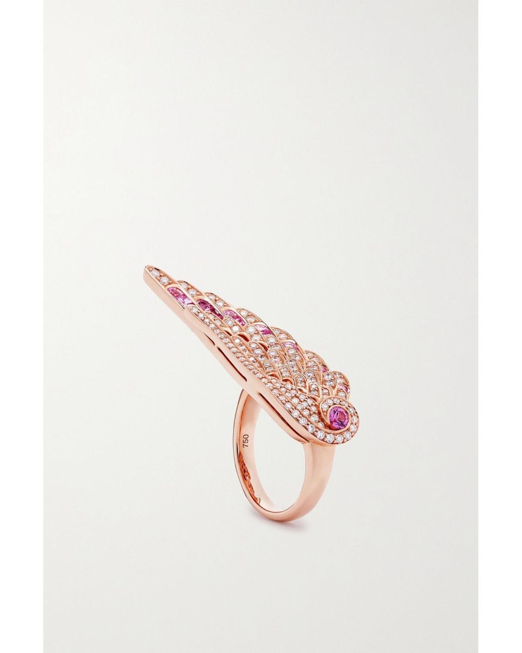Garrard Pink 18-Karat Rose, Sapphire And Diamond Ring