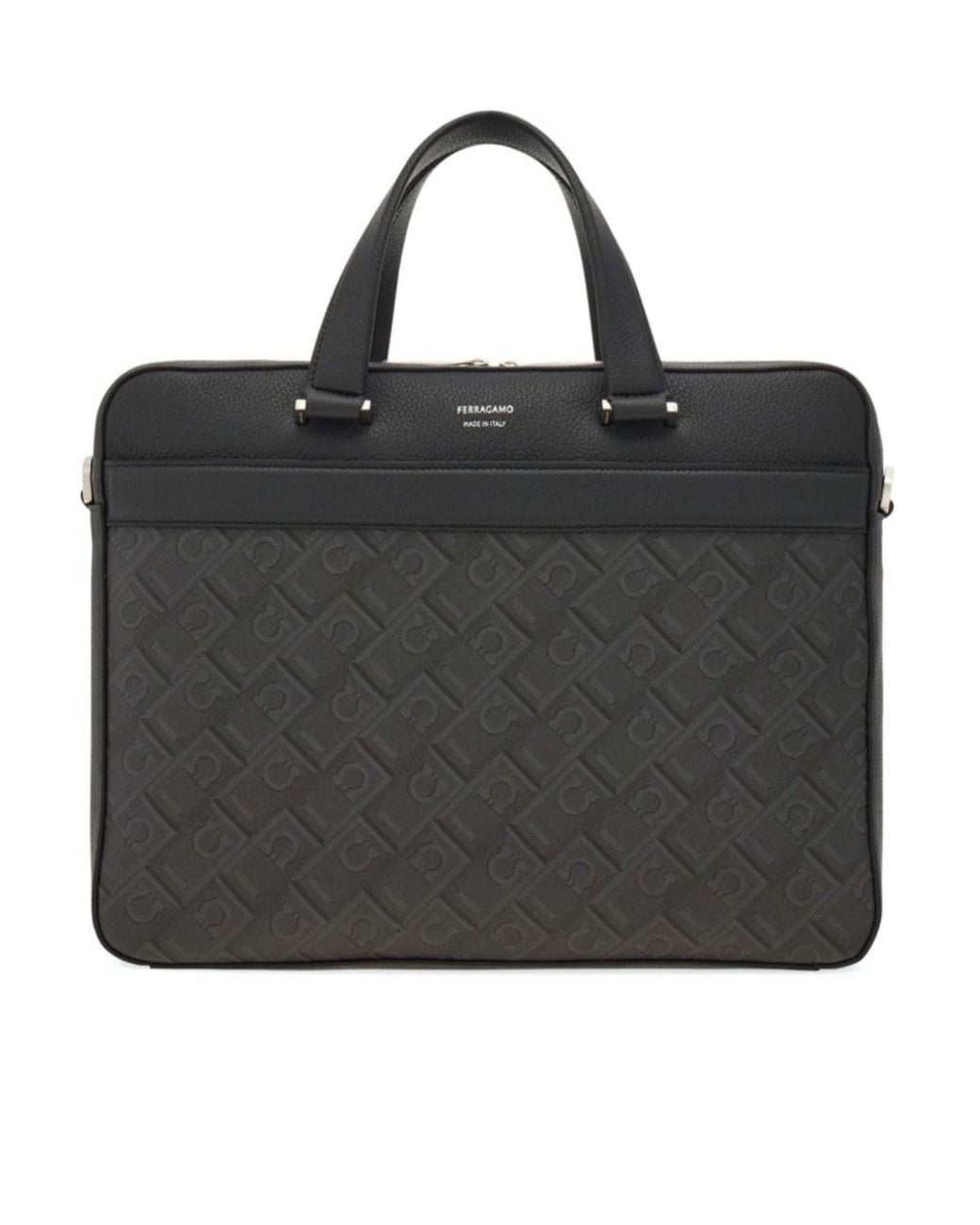 Ferragamo Black Ferragamo Eyewear Monogram Briefcase for men