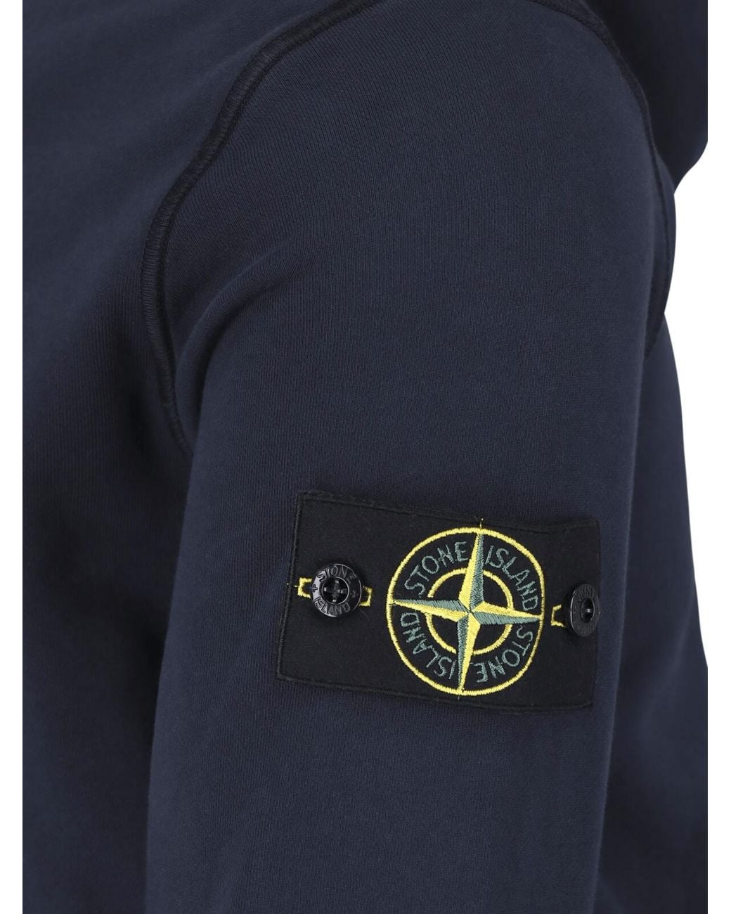Stone Island Blue Logo Patch Drawstring Hoodie for men