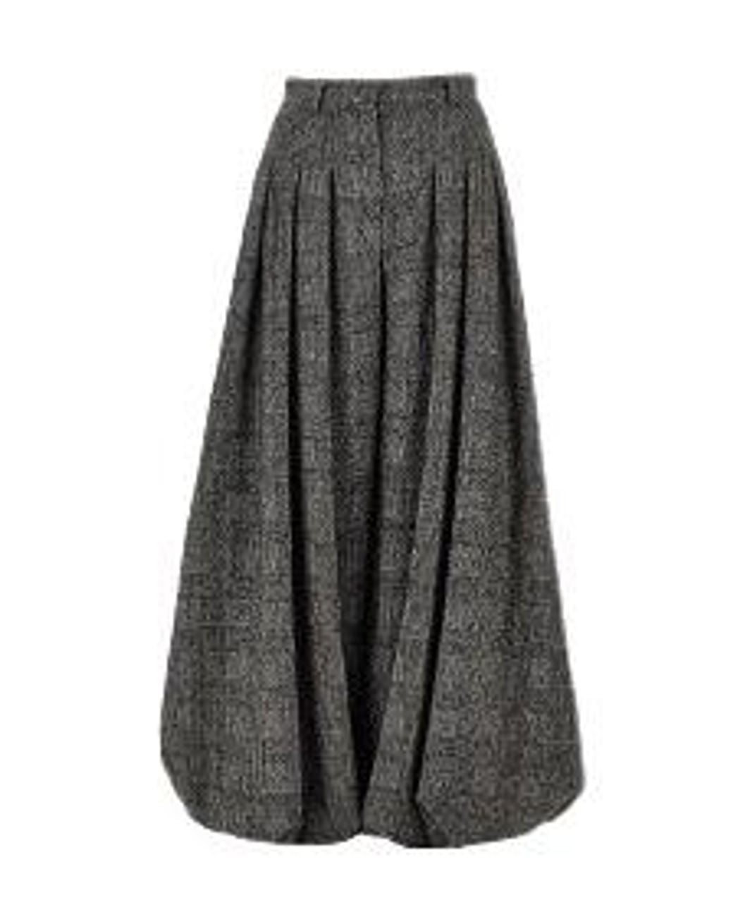 Emporio Armani Gray Pleated Wide-Leg Trousers