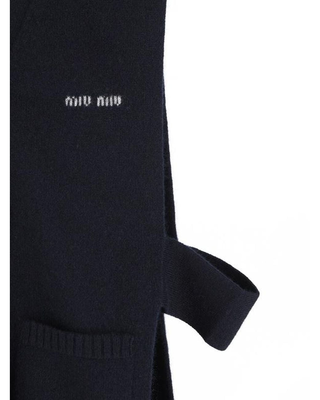 Miu Miu Blue V-Neck Sleeveless Cardigan