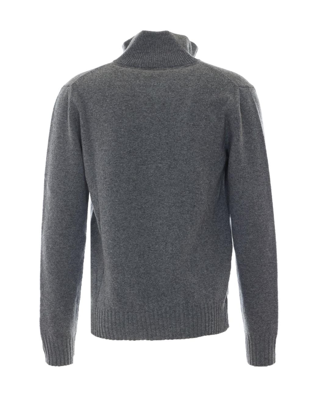Alpha Studio Gray Half-Zip High-Neck Cardigan for men