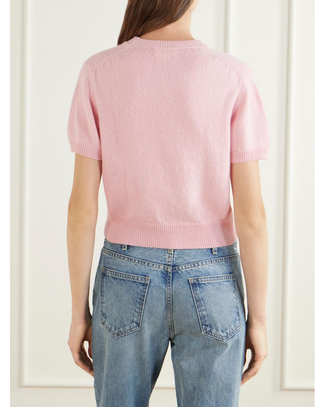 &Daughter Pink Knitted Short-Sleeved Sweater
