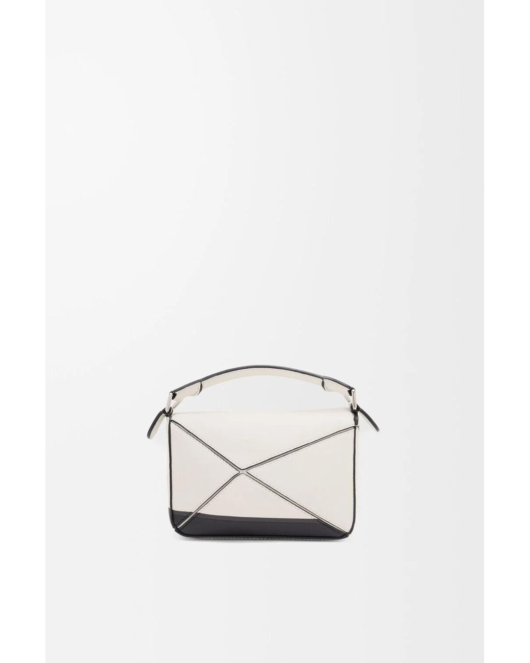 Loewe White Mini Puzzle Futurist Cat Tote Bag