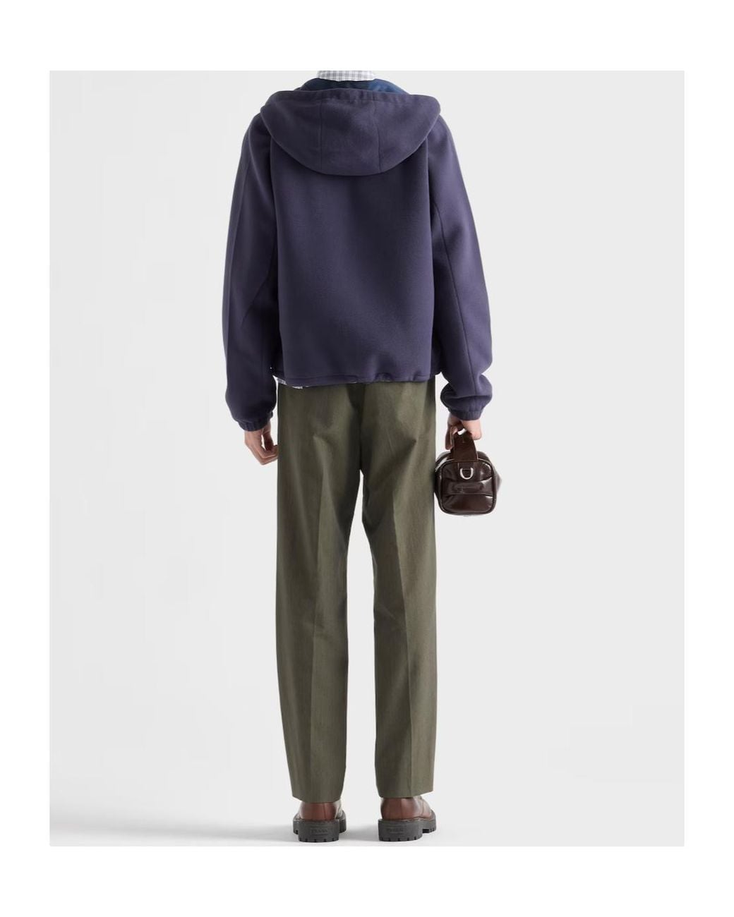 Prada Blue Zipped Hooded Jacket for men