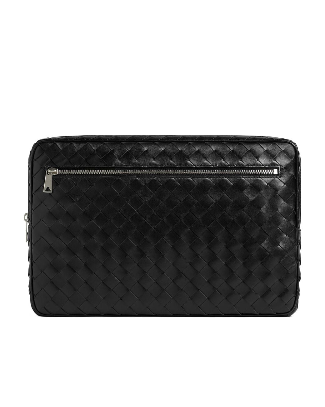 Bottega Veneta Black Intrecciato Zipped Clutch Bag for men