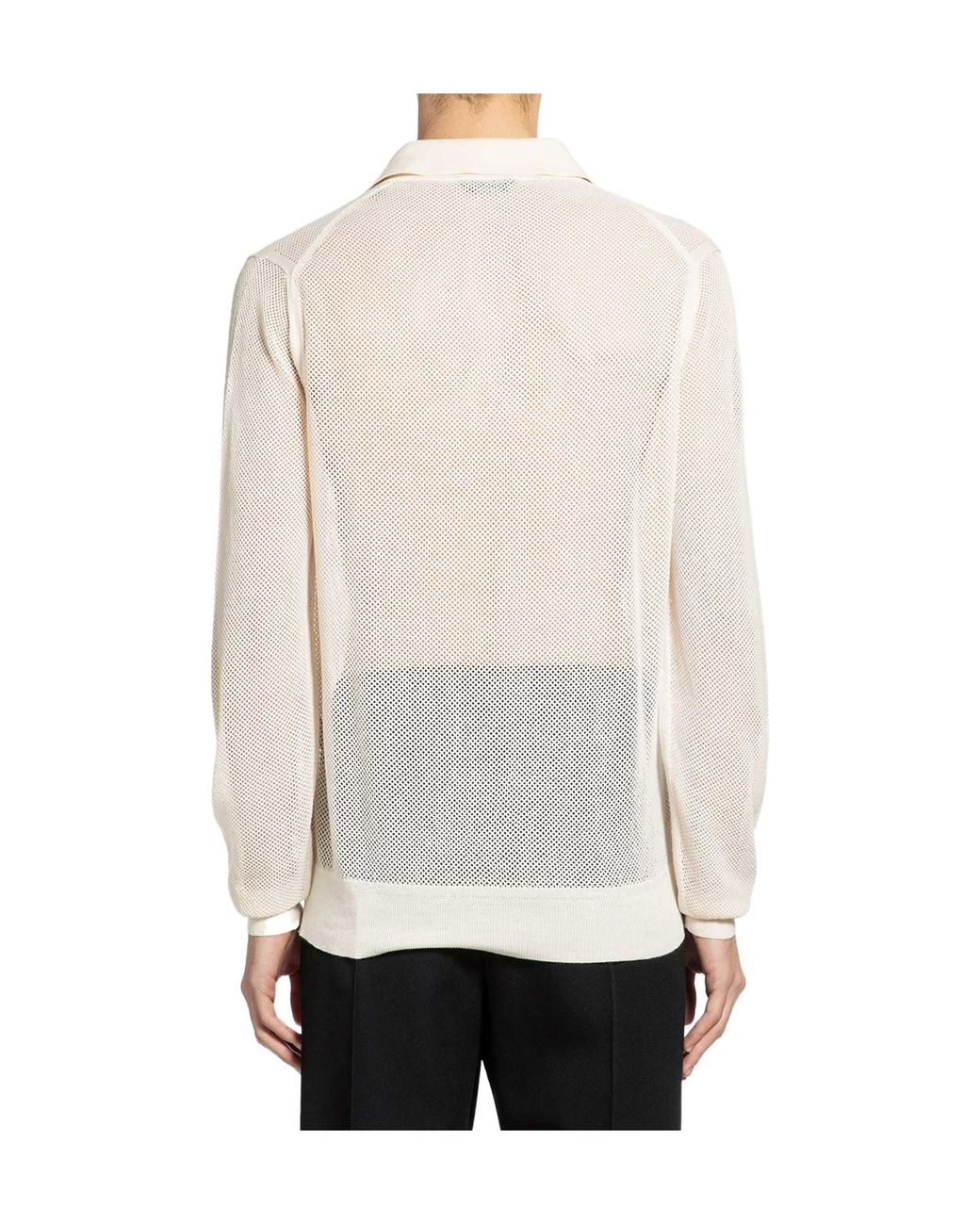 Tom Ford White Semi-Sheer Long-Sleeve Sweater for men