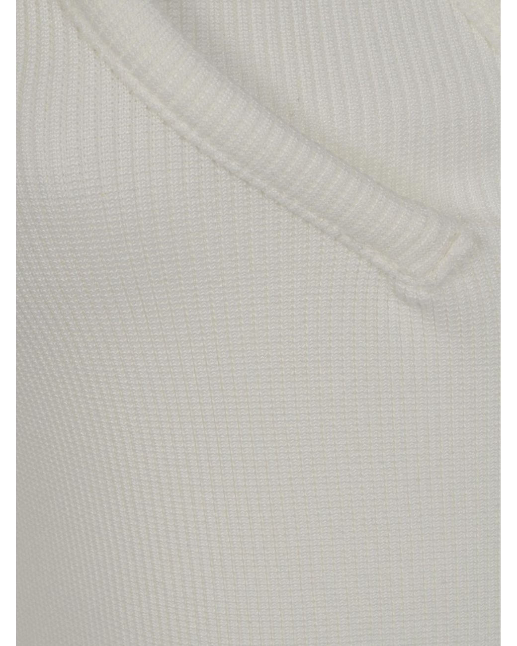 Christopher Esber Gray Cut-Out Ribbed Top