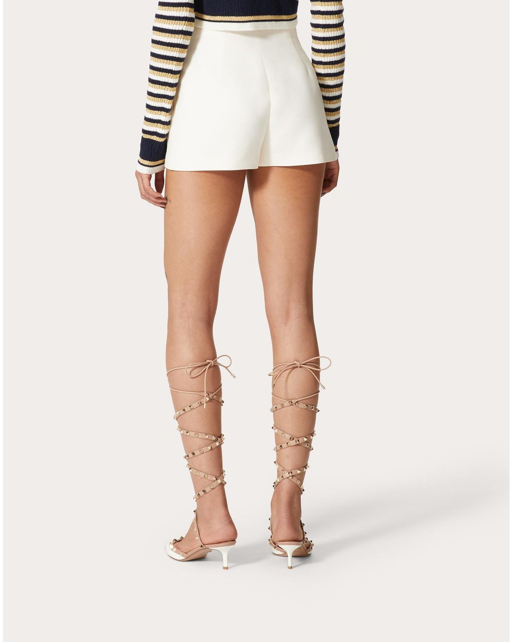 Valentino White Crepe Couture Shorts