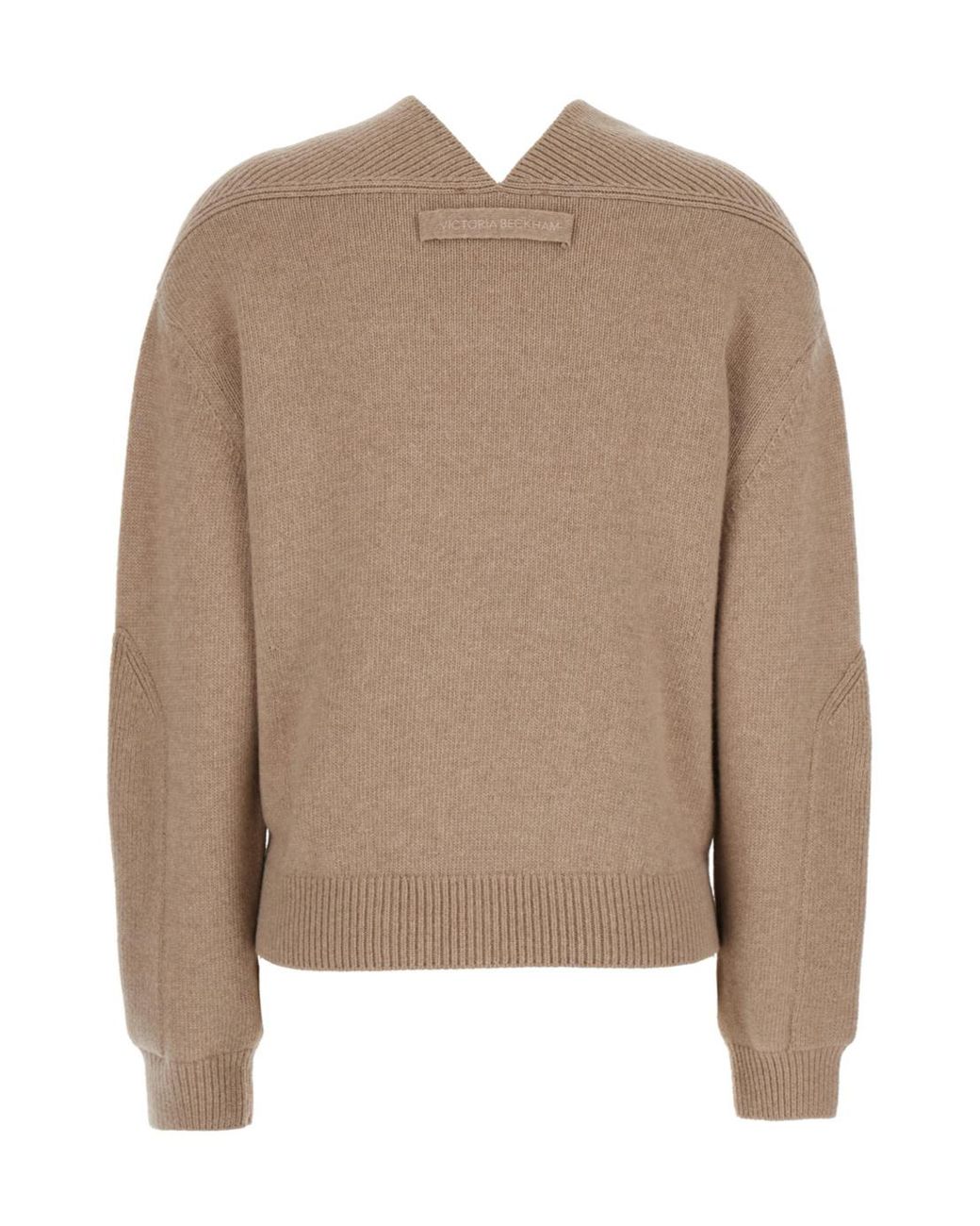 Victoria Beckham Brown Knit Sweater With V Neck On Front