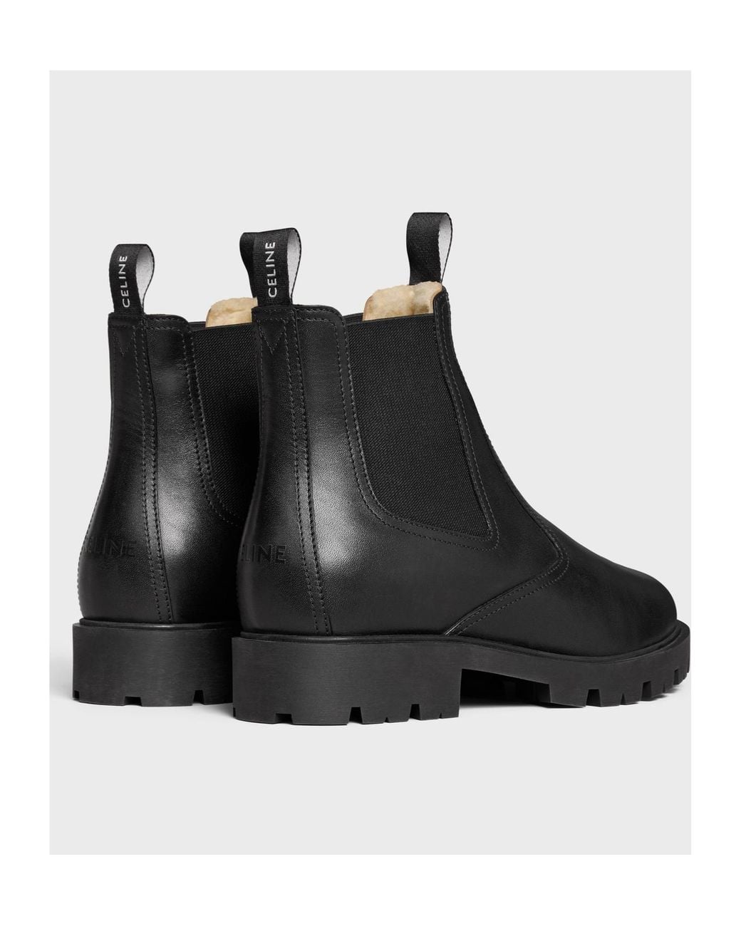 Céline Black Margaret Chelsea Boot With Shearling for men