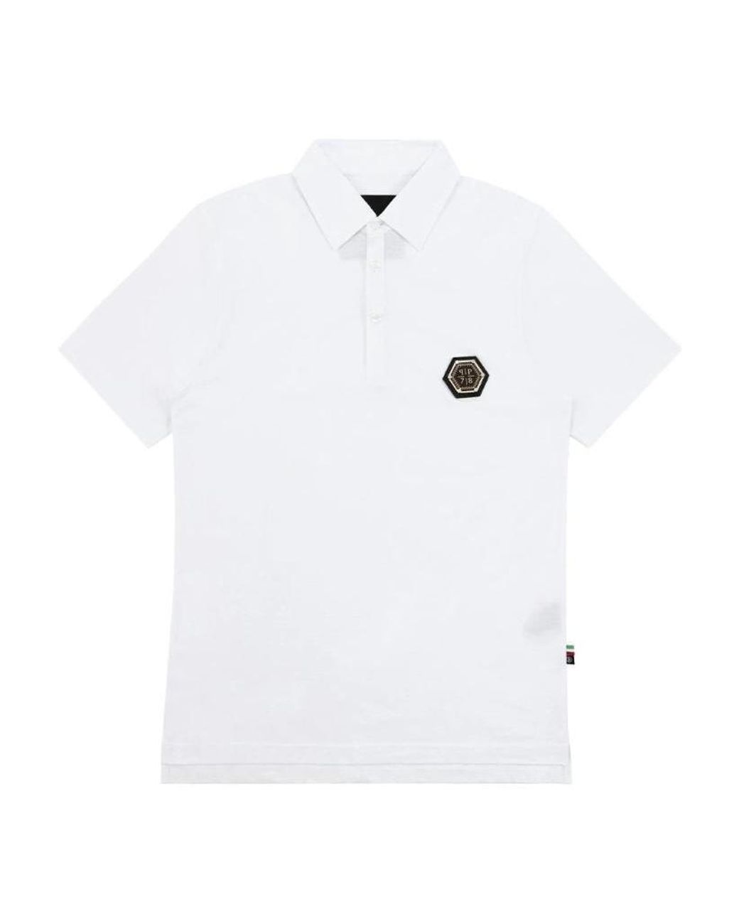 Philipp Plein White Logo Polo Shirt for men