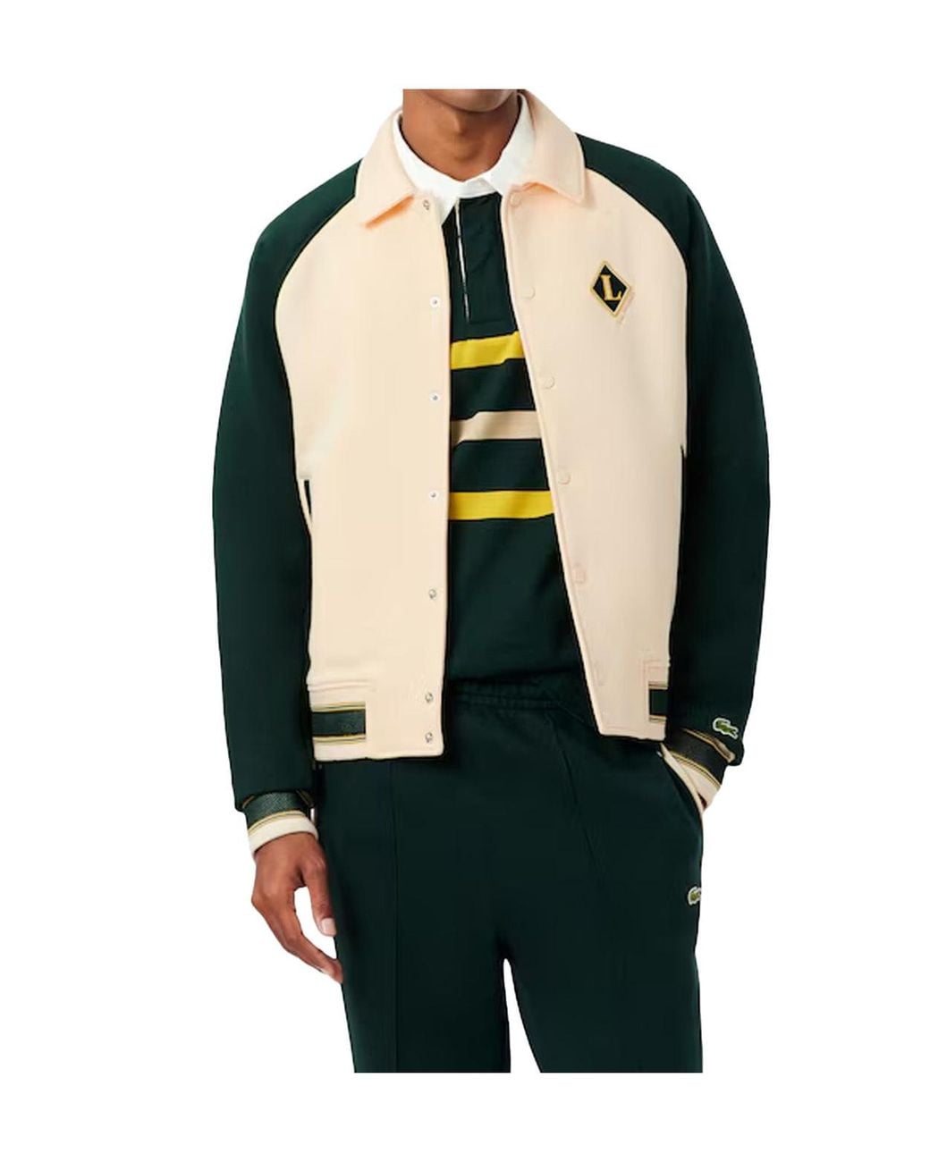 Lacoste Natural Retro Badge Bomber Jacket for men