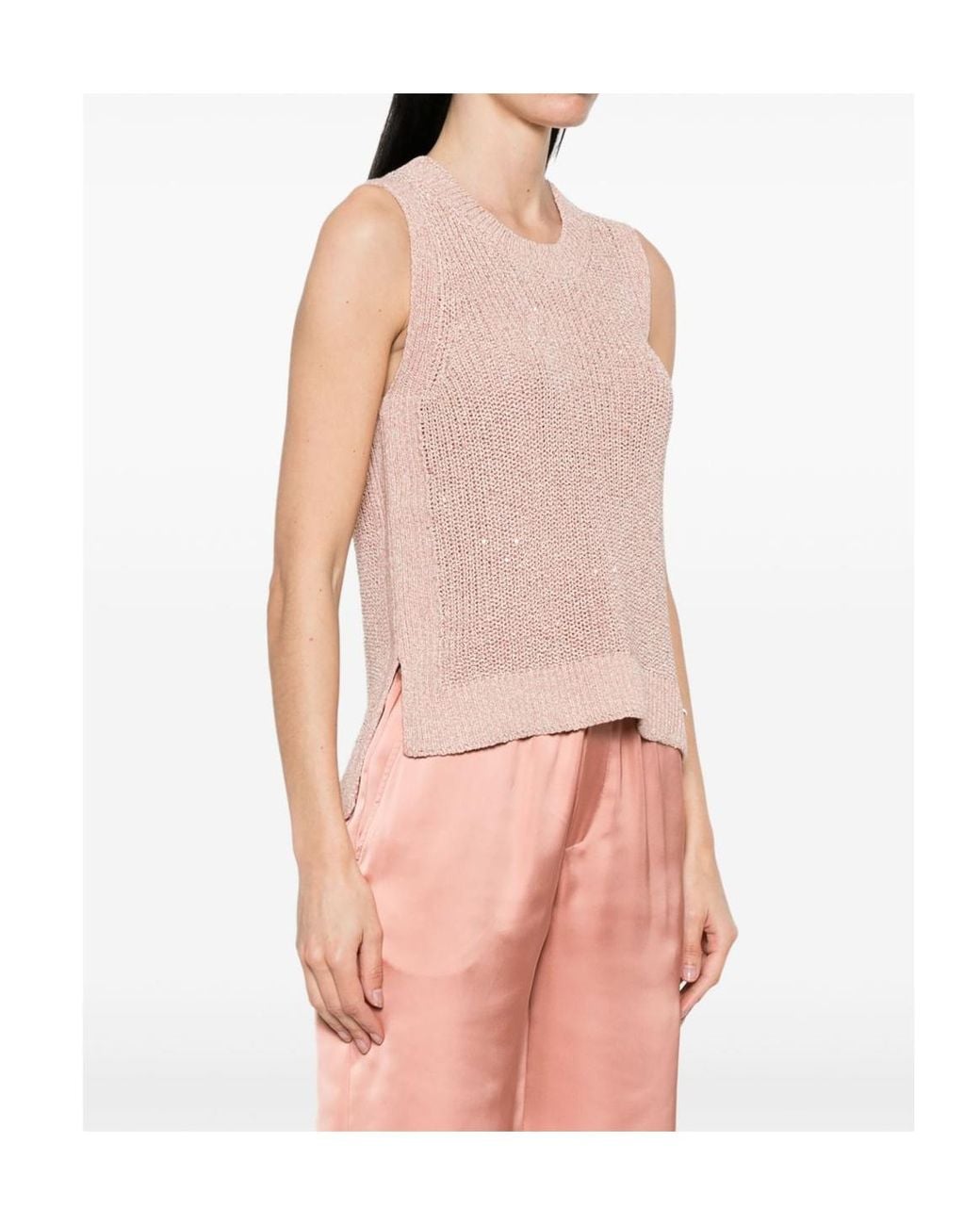 Herno Pink Glitter Knit Top
