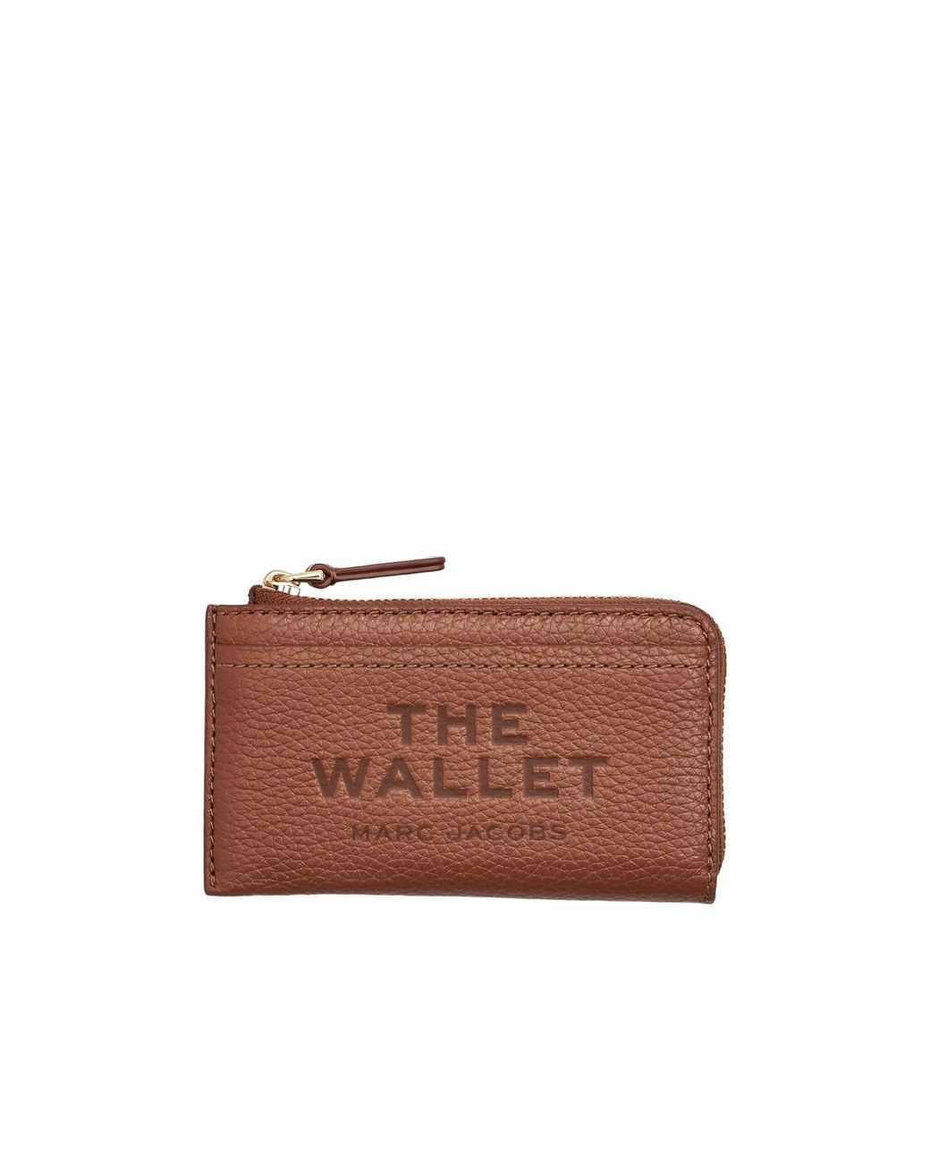 Marc Jacobs Brown The Leather Top Zip Wallet
