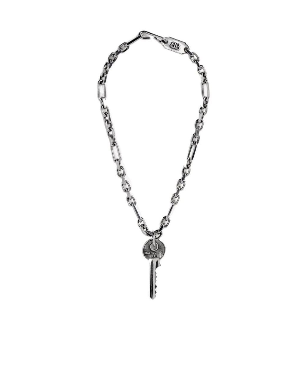 Balenciaga White Neverlost Thin Necklace for men