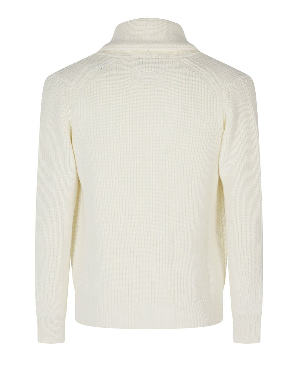 Drumohr White Long-Sleeve Single-Breasted Cardigan for men