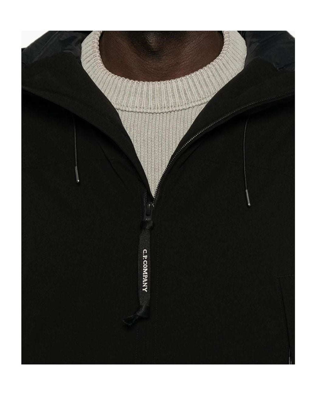 C P Company Black Lens Detailed Zip-Up Jacket for men