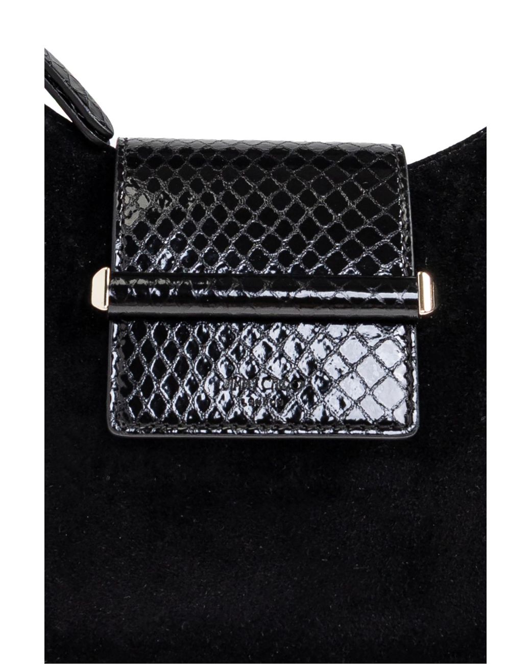 Jimmy Choo Black Logo Embossed Small Shoulder Bag
