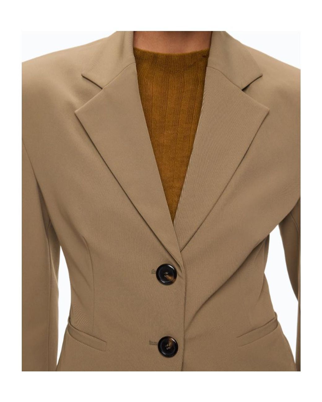 Pinko Natural Cropped Single-Breasted Blazer