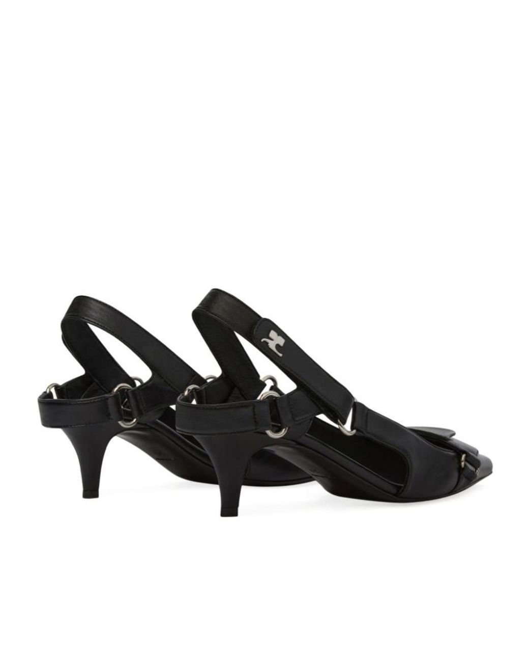 Courreges Black 50Mm Racer Slingback Pumps