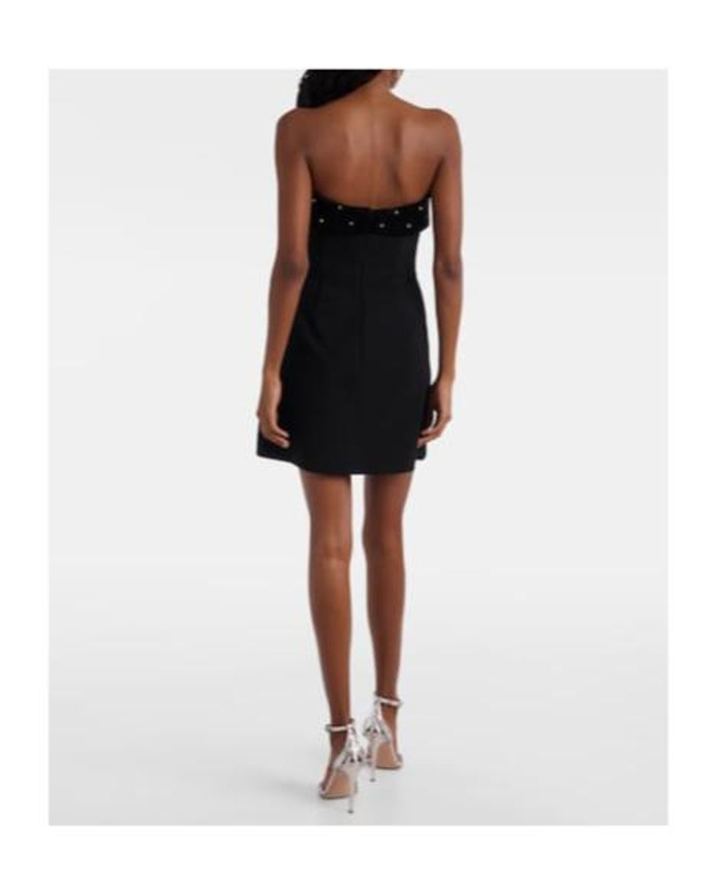 Rebecca Vallance Black Embellished Strapless Minidress