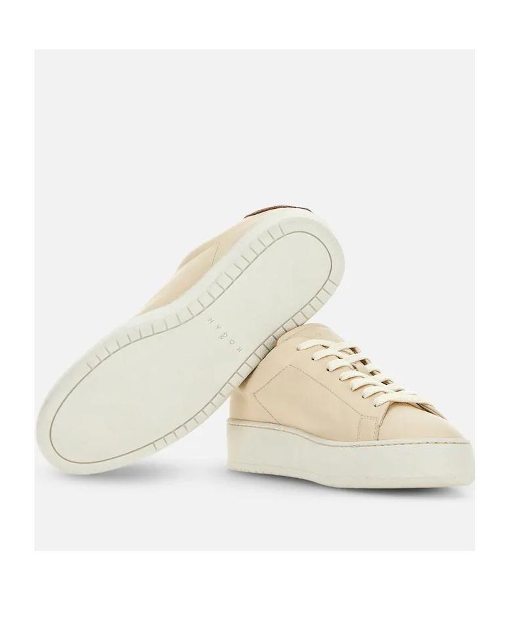 Hogan Natural H672 Round Toe Lace-Up Sneakers