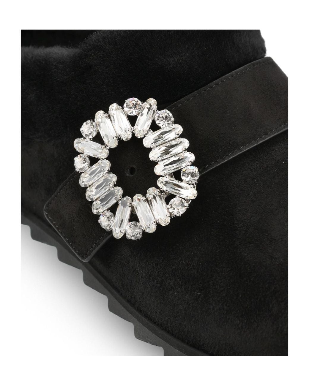 Roger Vivier Black Buckle Embellished Slippers