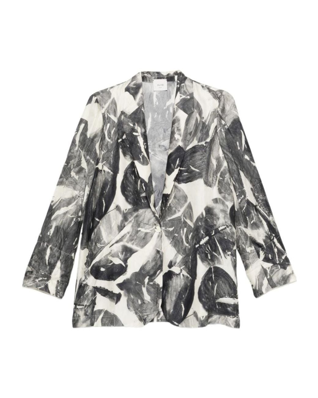 Alysi Gray Printed Collared Jacket