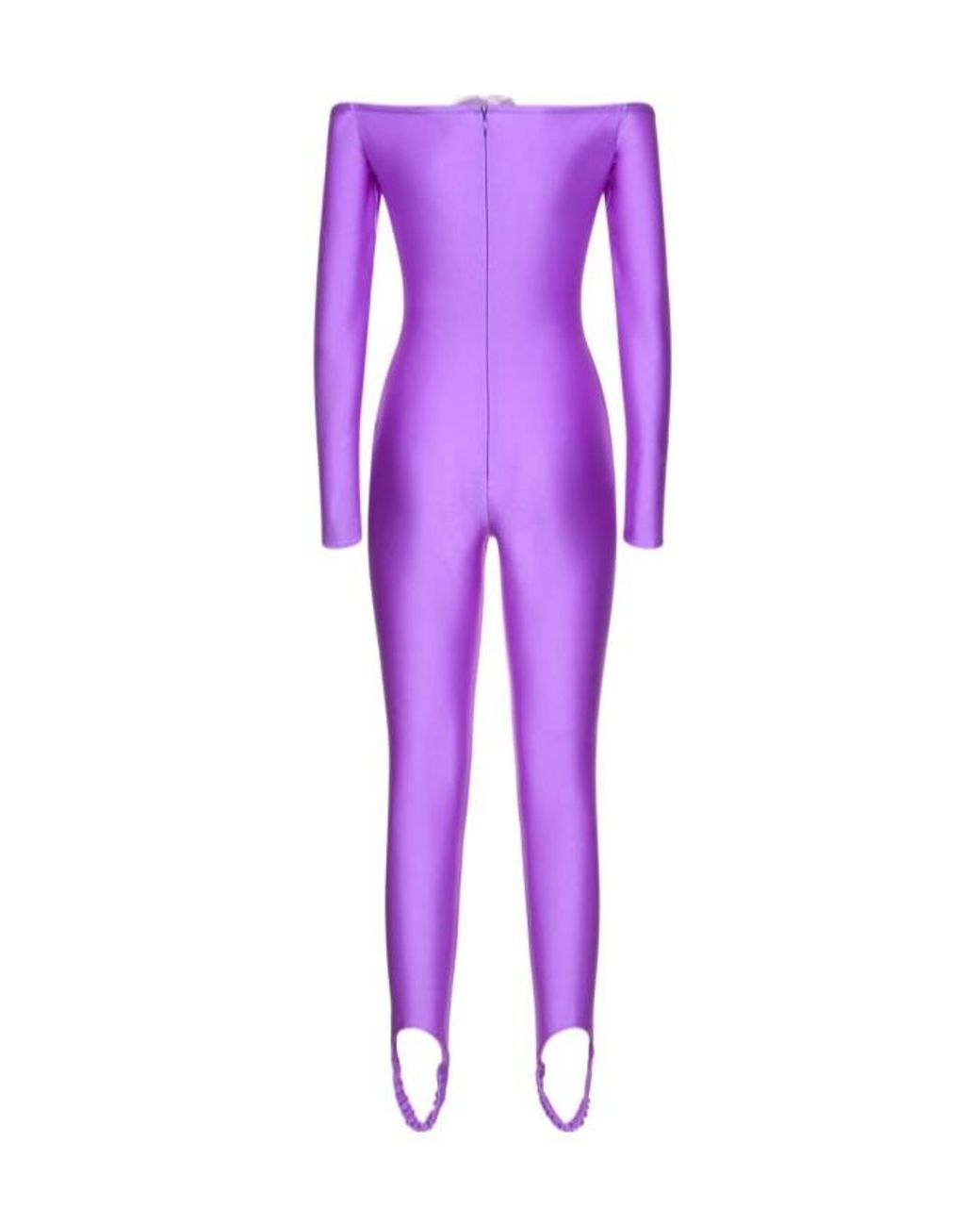 GIUSEPPE DI MORABITO Purple Shiny Elastic Knit Jumpsuit