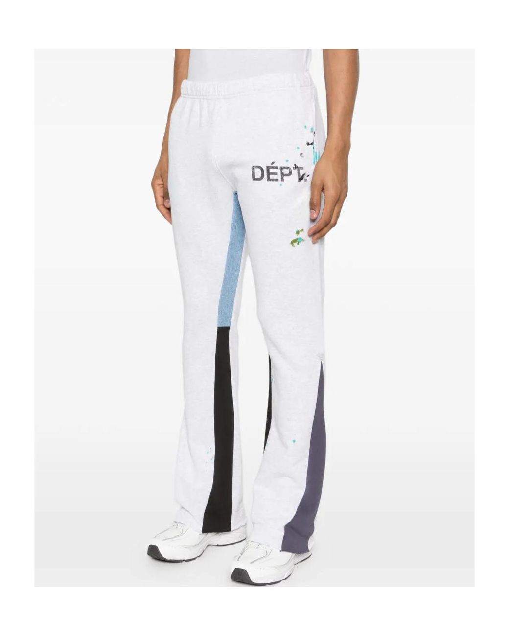 GALLERY DEPT. White Logo Paint-Splatter Flare Pants for men