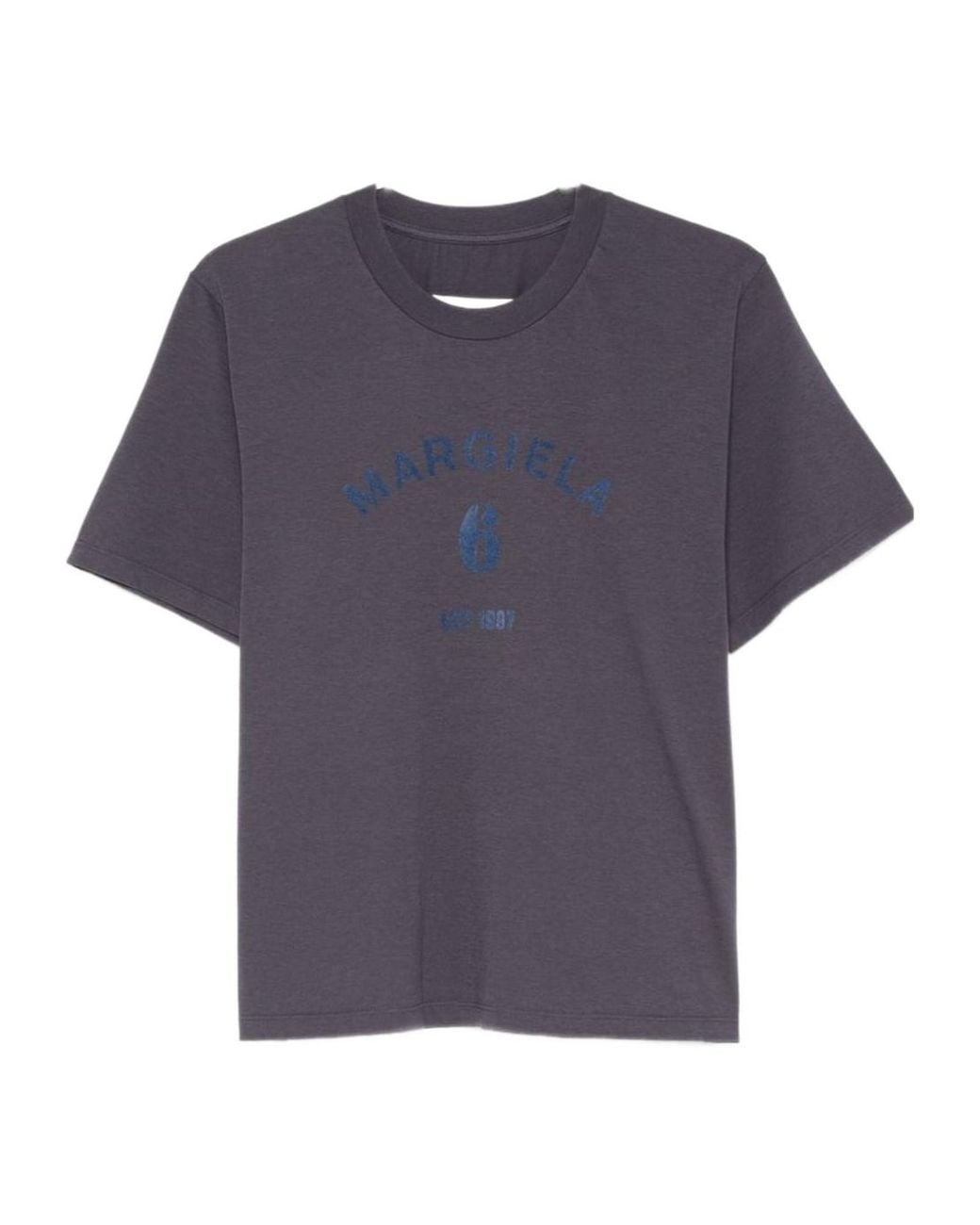 MM6 by Maison Margiela Blue Short Sleeve Crewneck T-Shirt