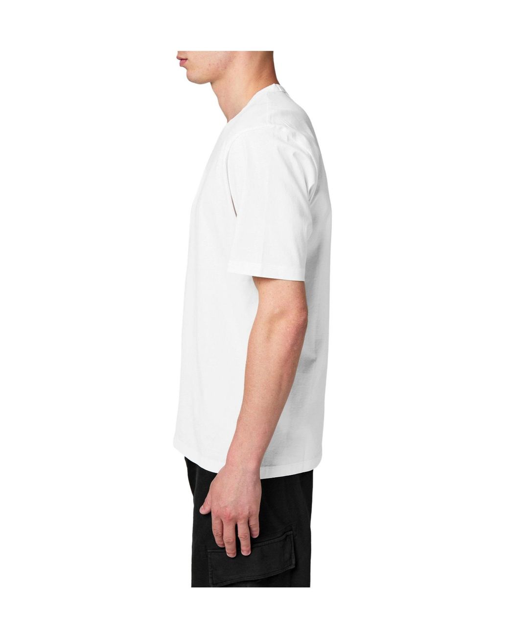 C P Company White Regular Fit Basic T-Shirt for men