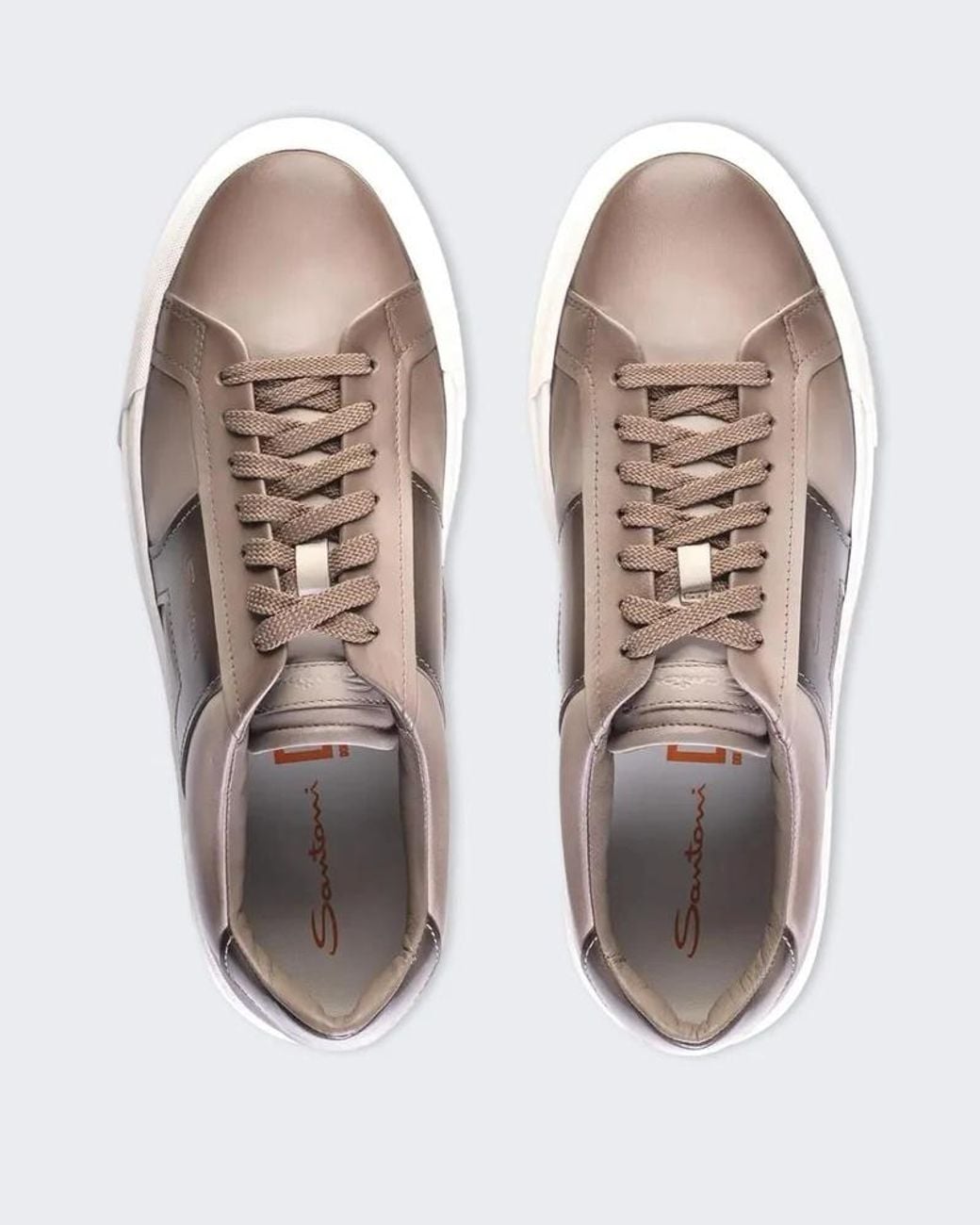 Bornze Gradient Santoni Gradient-Effect Leather Sneakers in Brown for Men | Lyst