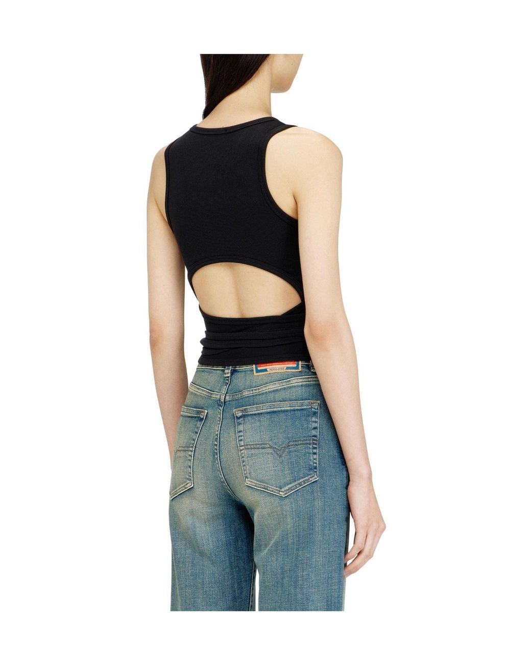 DIESEL Black Strappy Crop Top