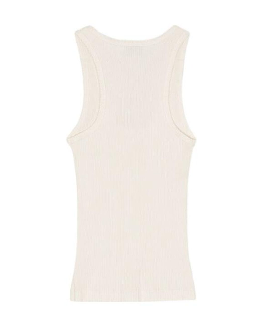 Ganni Natural Ribbed Knit Tank Top