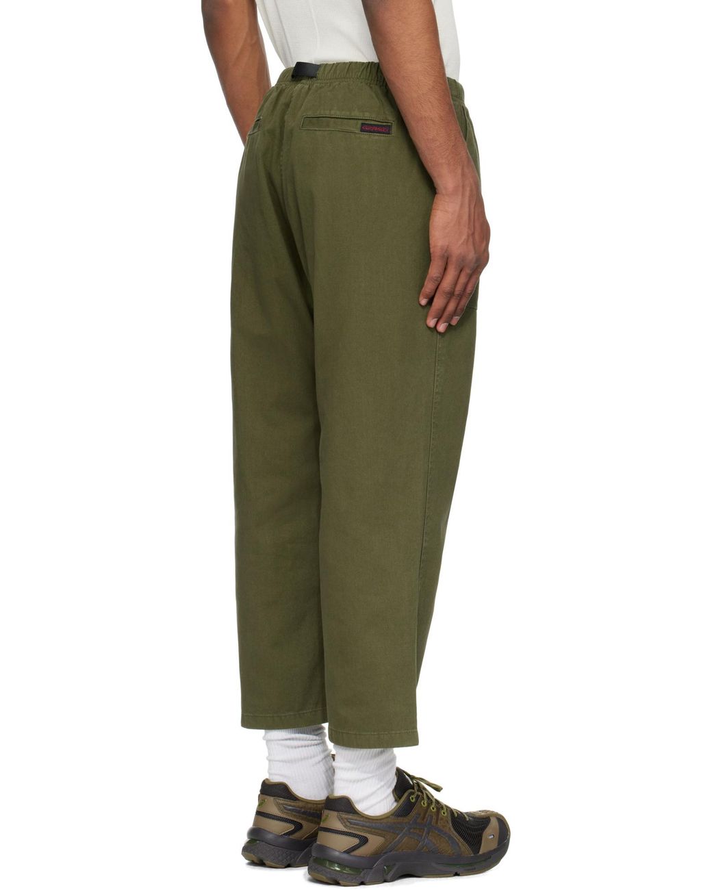 Gramicci Green Elasticated Drawstring-Waistband Trousers for men