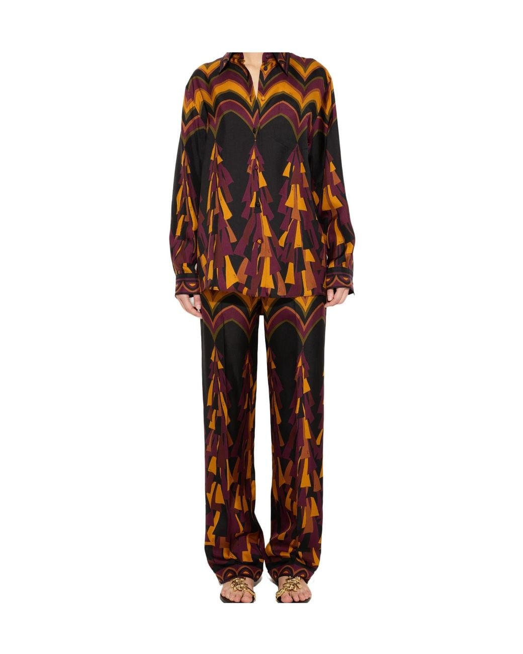 Emilio Pucci Brown Pucci Baiadera Print Silk Shirt