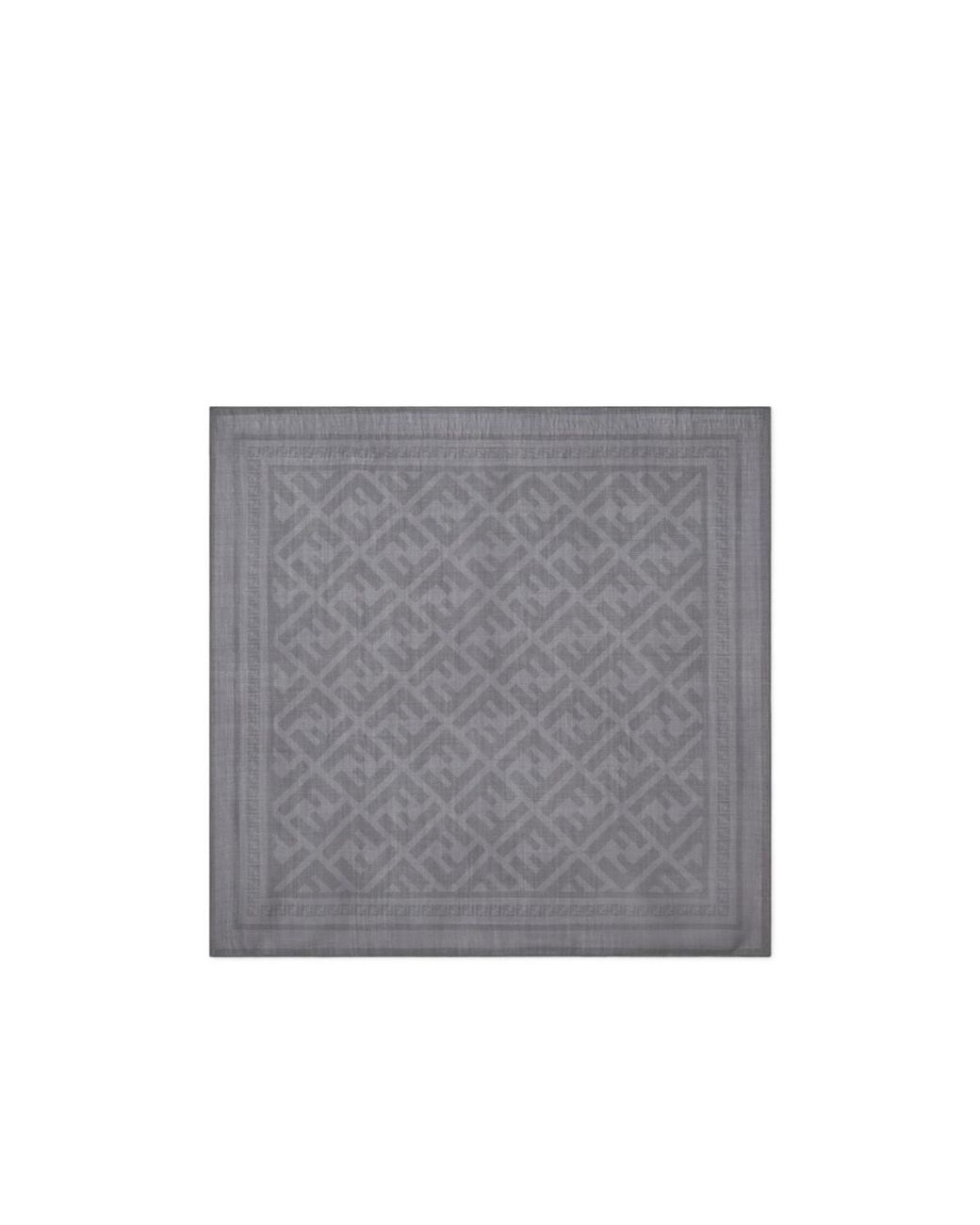 Fendi Gray Ff Monogram Square Scarf for men