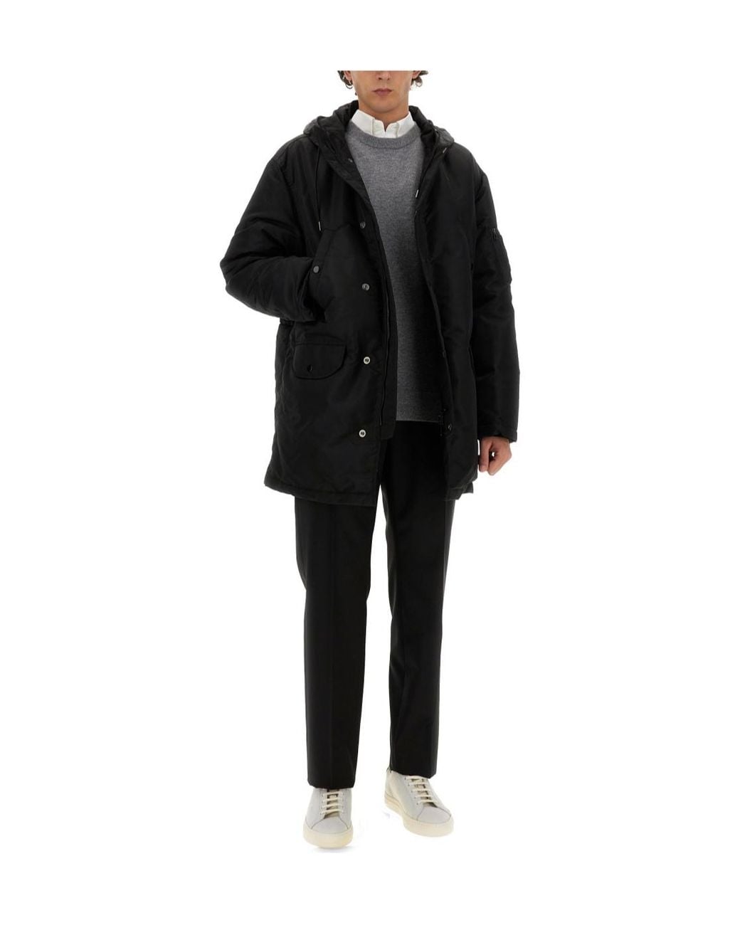 Theory Black Padded Hooded Jacket for men