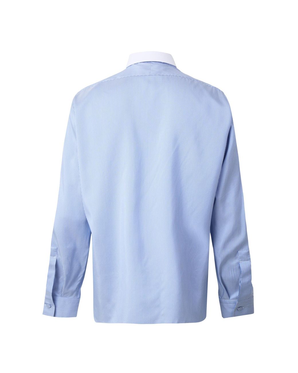 Tom Ford Blue Contrast Collar Long-Sleeve Shirt for men