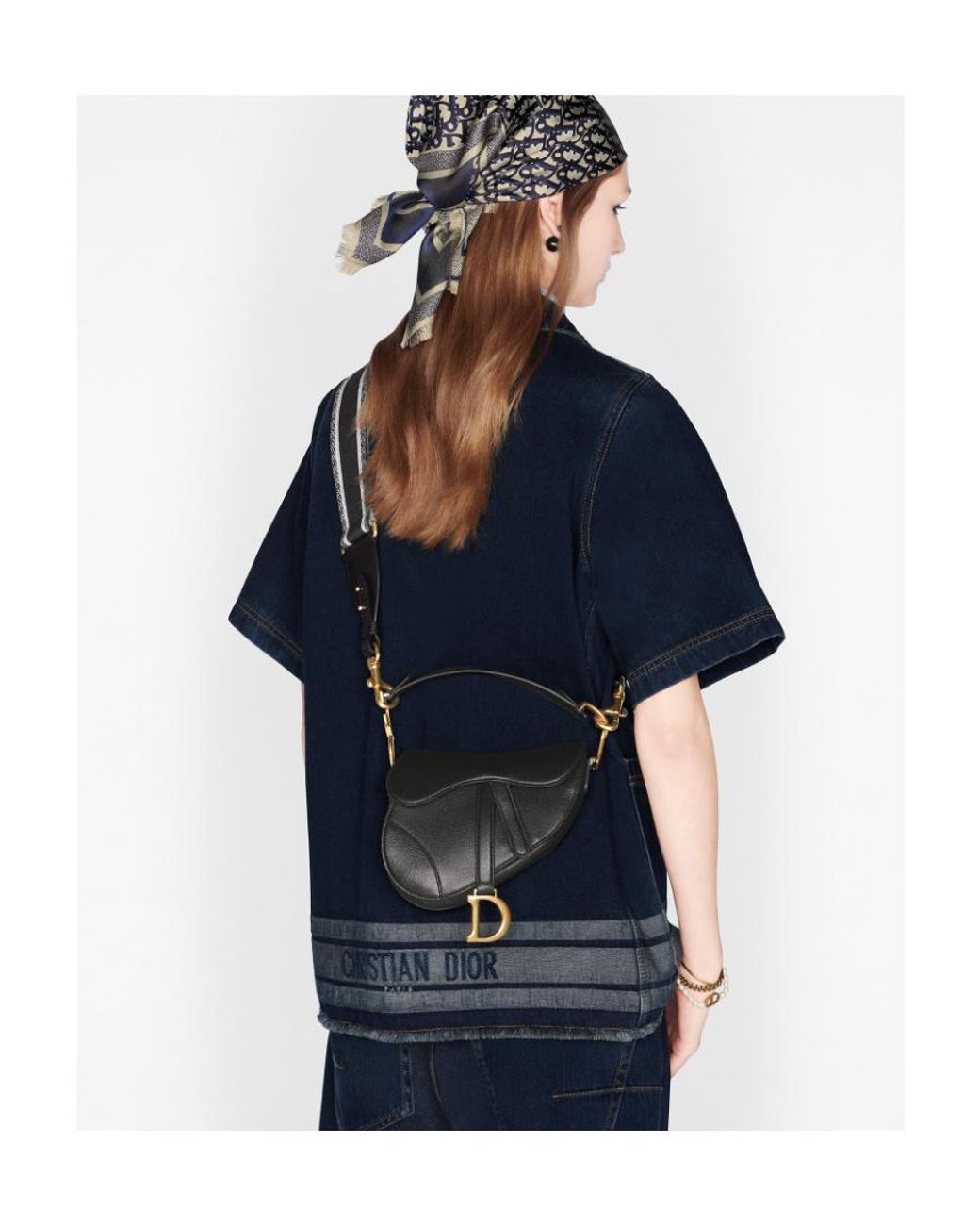 Dior Black Mini Saddlebag With Strap