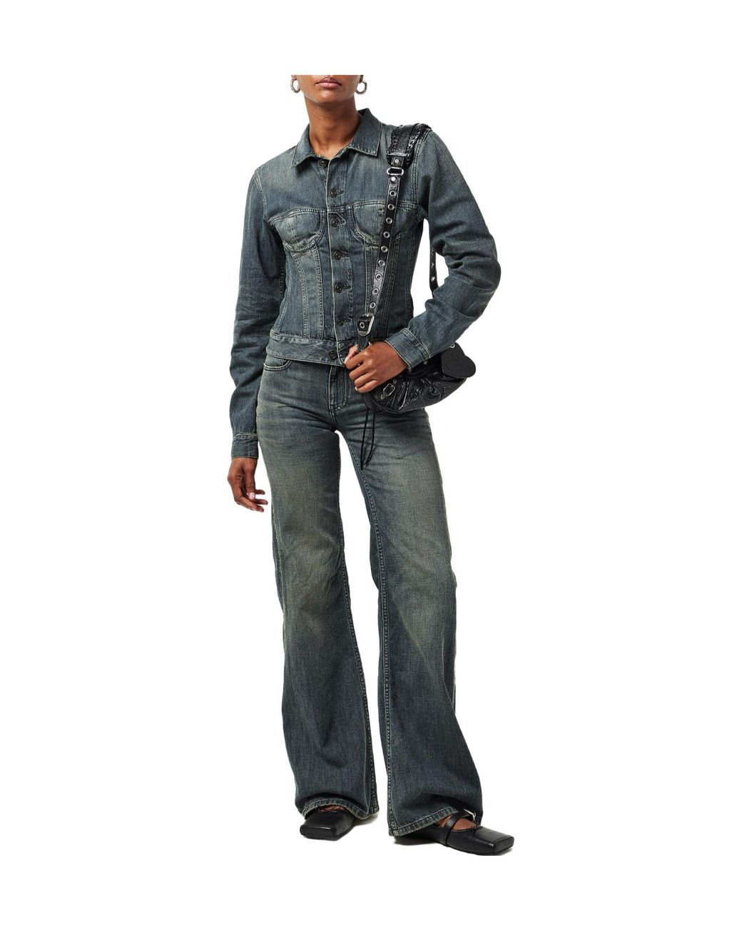Balenciaga Blue Corseted Denim Jacket