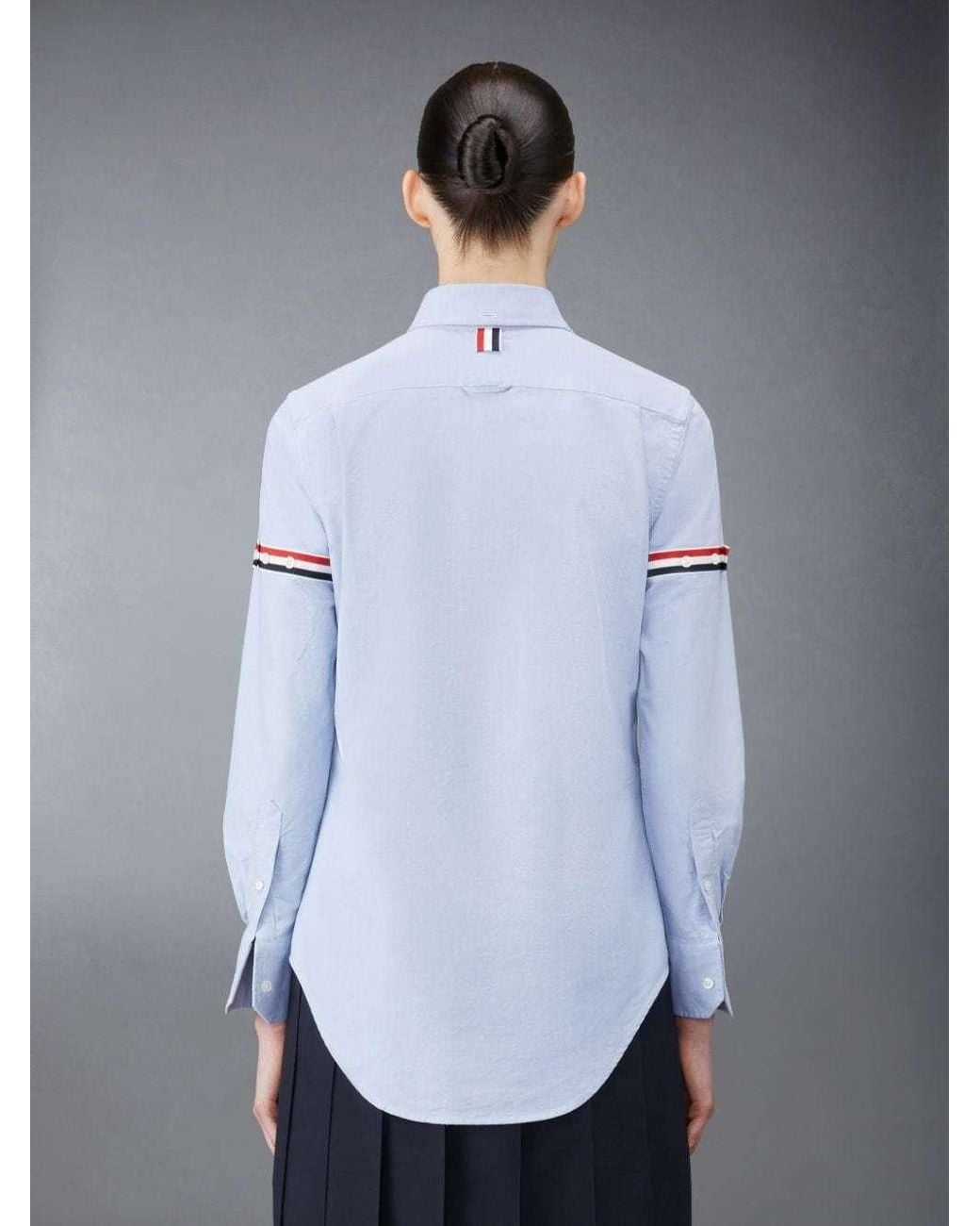 Thom Browne Blue Grosgrain-Arm Oxford Shirt