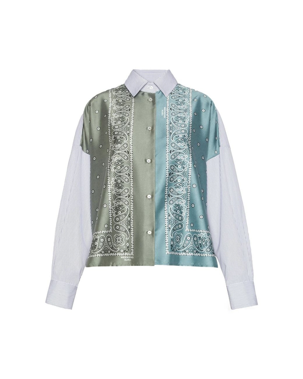 Weekend by Maxmara Blue Technical Twill And Cotton Poplin Shirt