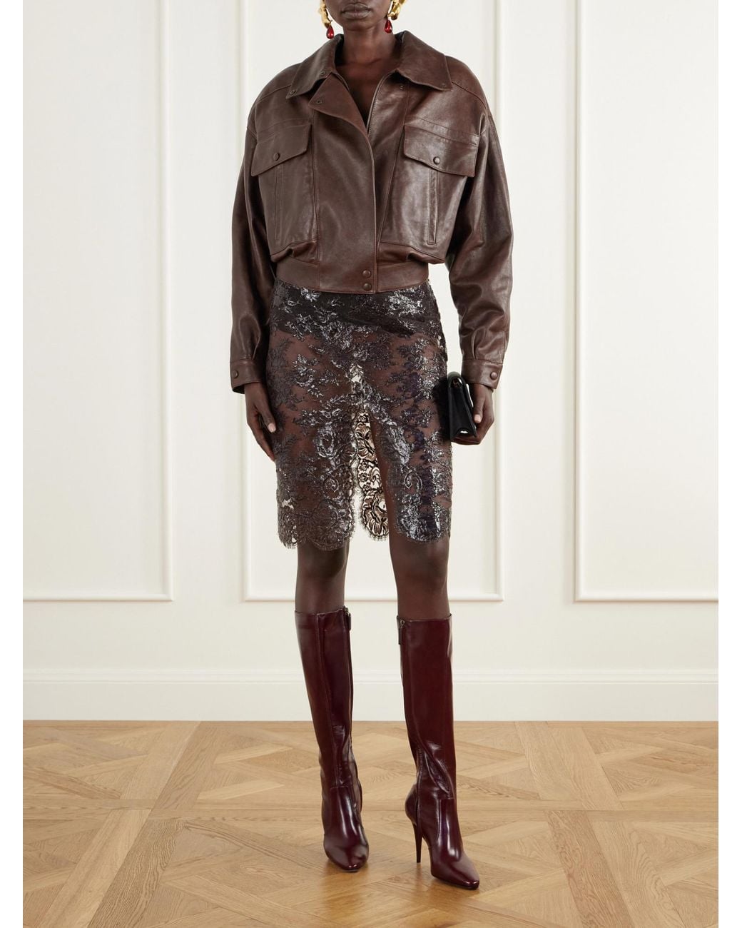 Saint Laurent Brown Capucine Boots