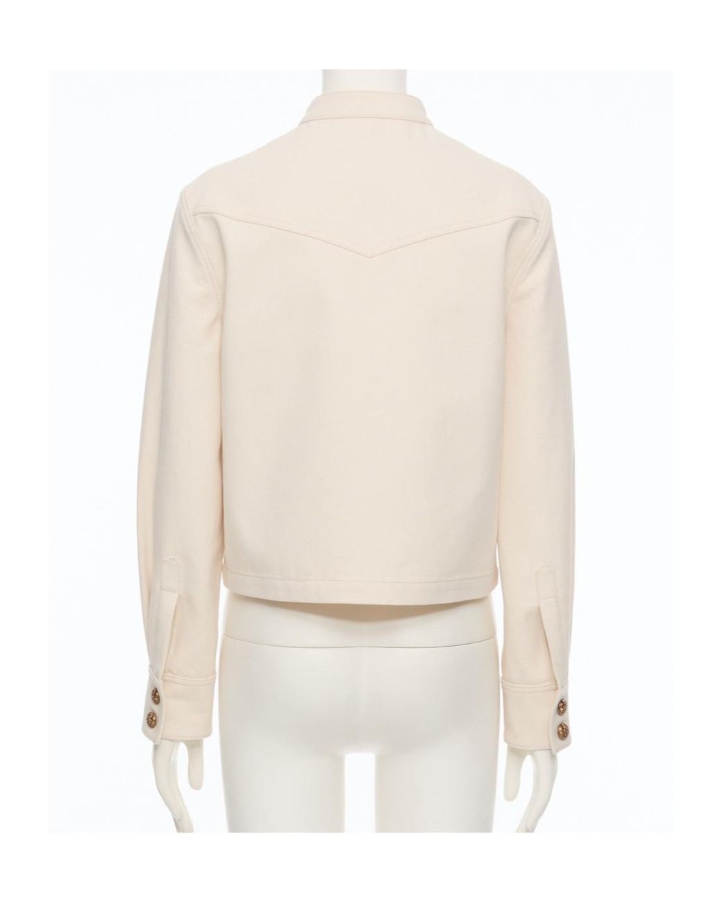 Valentino Natural Floral Embroidered Button-Up Jacket