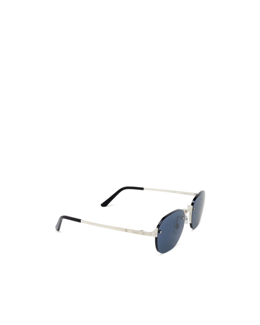 Cartier Blue Round Frame Sunglasses for men