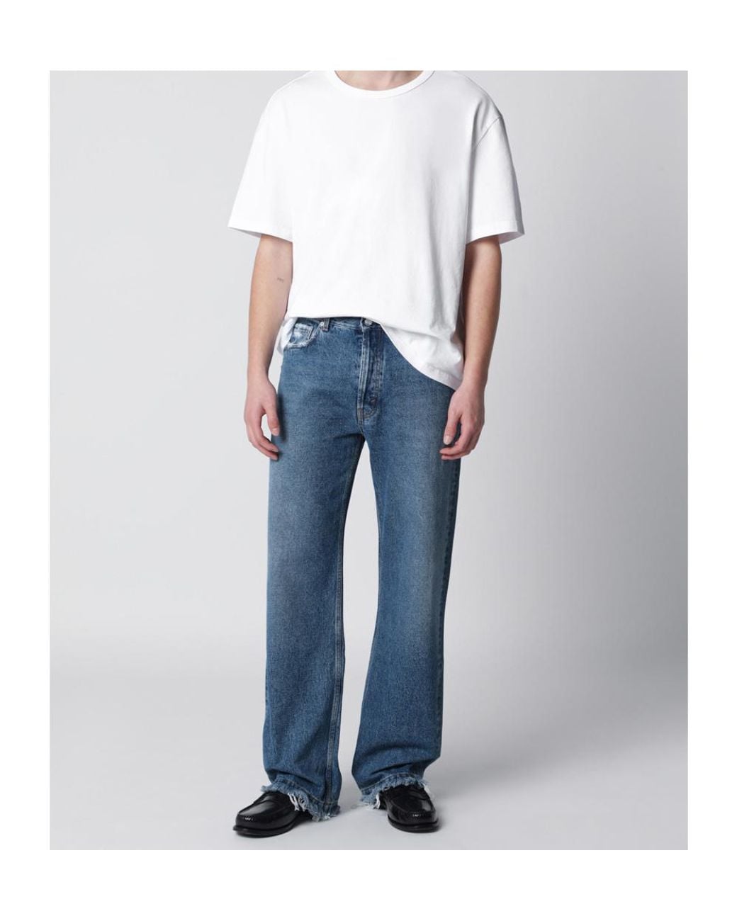 Séfr Blue Frayed Cut Jeans for men