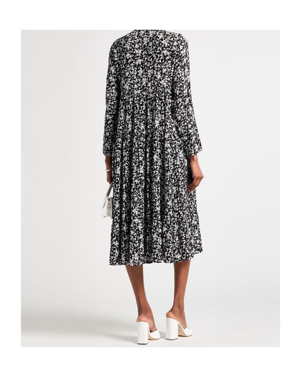 Ganni Gray Floral Pattern Dress